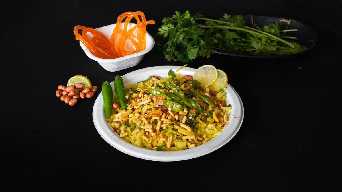Masala Poha with Jalebi